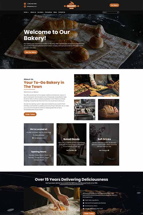 Bakery web design #1