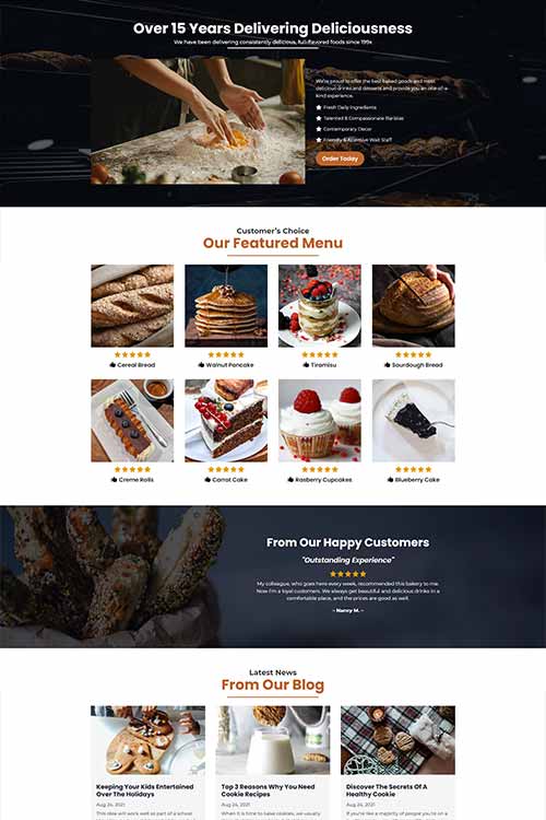 Bakery web design #2